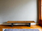 Nelson Walnut Wood Bench 48 W, Modern Bench, Entryway Bench with Sturdy Wood Frame for Hallway, Mudroom, Living Room