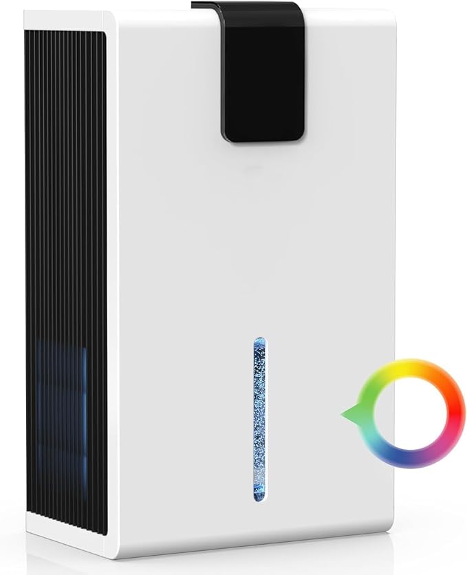 Dehumidifier, Sleep Mode,7 Colors LED Light, White