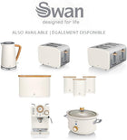 Salton Swan Nordic-Style Slow Cooker with Removable Ceramic Pot, 3.5 Litre, Cotton White