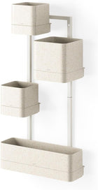 Umbra Cubiko Wall-Mount Planter with Four Adjustable Pots, Suitable for Indoor or Outdoor Use, Sand