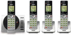 VTech DECT 6.0 Four Handset Cordless Phones with ITAD, CID, Green Backlit Keypads and Screens, Full Duplex Handset Speakerphones, Call Block Silver/Black, CS6929-4