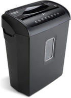 Aurora AU608MB High-Security 6-Sheet Micro-Cut Paper Credit Card Shredder with 3.5-Gallon Wastebasket, 4-Minute Continuous Running Time, Security Level P-4, Black