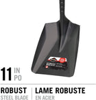 Garant GS117D Steel Snow Shovel for Winter, Square Shovel for Cutting Blocks, Wood Handle with D-Grip, Red