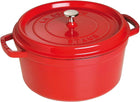 STAUB La Cocotte 7-Quart Cast Iron Round Cocotte, 6.75 L, Made in France, Cherry
