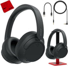 Sony WH-CH720N/B Wireless Noise Cancelling Headphone, Black Bundle with Deco Gear Hard Case + Pro Audio Headphone Stand + Microfiber Cleaning Cloth
