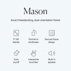 Aura Mason HD Smart Digital Picture Frame 9 Inch – Graphite