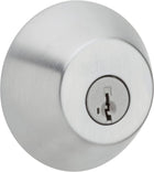 Weiser Welcome Home Satin Chrome Round Deadbolt Lock, ANSI/BHMA Grade 2 Certified Front Door Lock, Kick Proof, Bump Proof & Anti-Theft Exterior Door Lock with Key, Door Locks for Entry Door