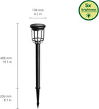 Philips Outdoor Solar Capri LED Pedestal/Pathway Lights - Bright White 3000K - 50lm - Black