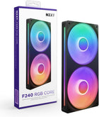 NZXT F240 RGB Core - 240mm Single-Frame Fan Unit with 2 x 120mm RGB Fans - Speed & Lighting Control - High Static Pressure & Airflow - Fluid Dynamic Bearings - 8 aRGB LEDs Per Fan - Black