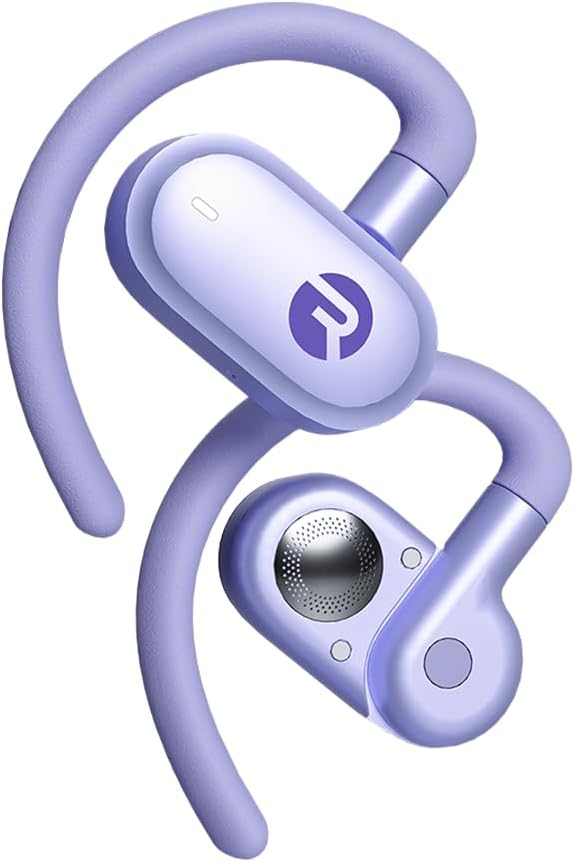 Raycon Open Earbuds ‚Äì True Wireless Open Ear Bluetooth Headphones, Hook Design, IPX5 Water Resistant, 40 Hours of Battery Life (Purple)