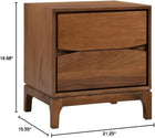New Spec Monte Rosa 2 Drawer Wood Night Stand in Walnut