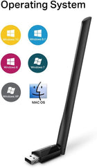 TP-Link AC600 High Gain USB Wi-Fi Dongle, Dual Band Wi-Fi Adapter with 5dBi Antenna for PC/Desktop/Laptop, Supports Windows10/8.1/8/7/XP, Mac OS X 10.9-10.14 (Archer T2U Plus)