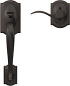 Schlage FE285 CAM 716 Acc RH Camelot Front Entry Handleset with Interior Accent Lever for Right Handed Door, Aged Bronze