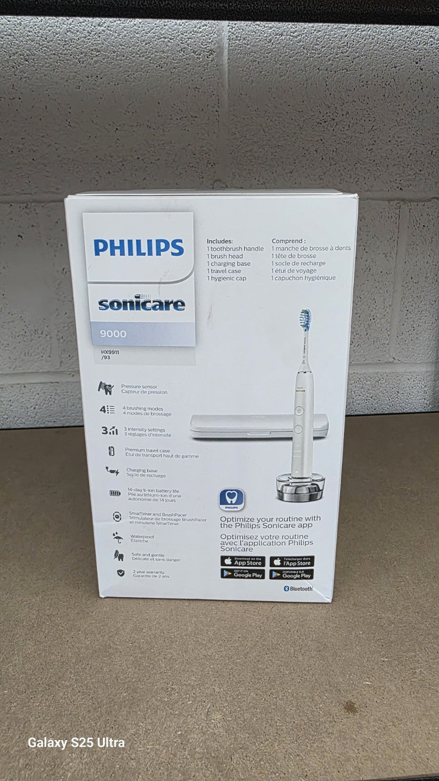 Philips Sonicare 9000 Special Edition Toothbrush HX9911/93 - White - Open Box
