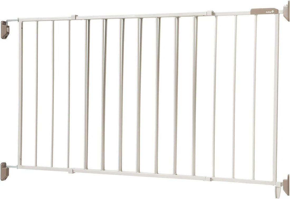 Safety 1st Wide and Sturdy Gate fits 40-60\ wide, and 26.5\ tall, Hardware mounted Metal Swing gate, Perfect for Babies and Pets, White