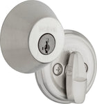 Weiser Welcome Home Satin Chrome Round Deadbolt Lock, ANSI/BHMA Grade 2 Certified Front Door Lock, Kick Proof, Bump Proof & Anti-Theft Exterior Door Lock with Key, Door Locks for Entry Door