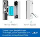TP-Link Tapo Smart Video Doorbell Camera with Chime, Battery or Wired, 2K 5MP Color Night Vison, No Monthly Fee, 180° Ultra-Wide Head-to-Toe View, Free AI Detection, Cloud & Local Storage (Tapo D235)