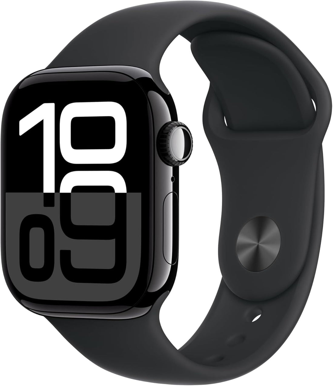 Apple Watch Series 10 [GPS 42mm] Smartwatch with Jet Black Aluminium Case with Black Sport Band. Fitness Tracker, ECG App, Always-On Retina Display, Water-Resistant Watch