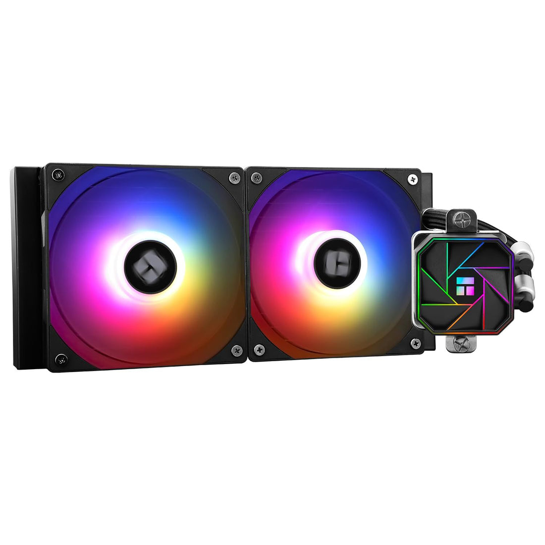 Aqua Elite 240 V3 Liquid CPU Cooler, AIO Pump Head Speed up to 3300RPM, TL-C12B-S V2×2 PWM Fans,for AMD/AM4/AM5, Intel LGA1150/1151/1200/2011/1700, Computer CPU Aio Cooler