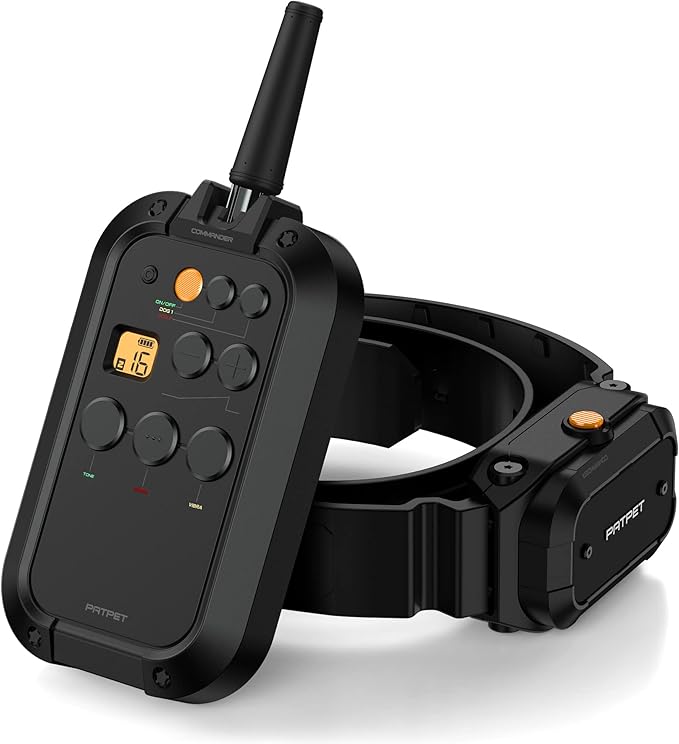 PATPET Shock Collar for Large Dog - 3/4 Mile Range E Collar - Waterproof Rechargeable Dog Training Collar with Remote