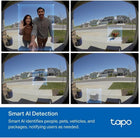 TP-Link Tapo Smart Video Doorbell Camera with Chime, Battery or Wired, 2K 5MP Color Night Vison, No Monthly Fee, 180° Ultra-Wide Head-to-Toe View, Free AI Detection, Cloud & Local Storage (Tapo D235)