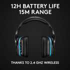 Logitech G935 Wireless Gaming RGB Headset, 7.1 Surround Sound, DTS Headphone:X 2.0, 50 mm PRO-G Drivers, 2.4 GHz Wireless, Flip-to-Mute Mic, PC