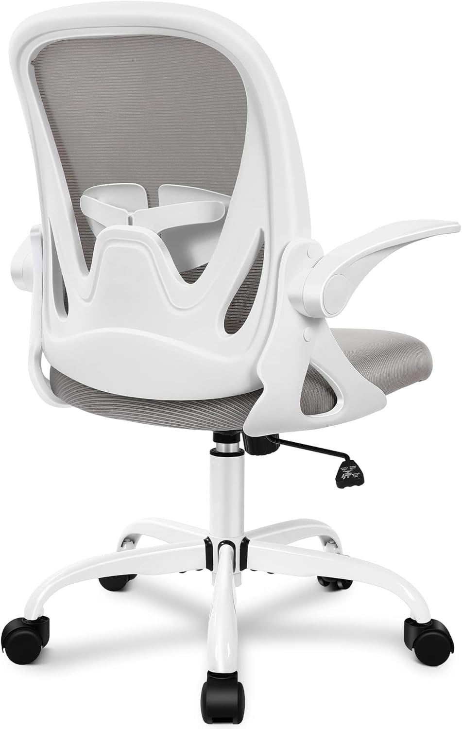 Office Chair Primy Ergonomic Desk Chair with Adjustable Lumbar Support and Height, Swivel Breathable Desk Mesh Computer Chair with Flip up Armrests for Conference Room（Gray）