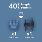 Philips Beard Trimmer 7000 Series - Self-sharpening Metal Blades, 40 Lock-in Settings, BeardSense Technology, Hair Collector, 100% Waterproof, Charging Stand, Travel Pouch, Model BT7665/15