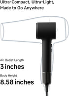 Laifen MINI Hair Dryer, Lightweight and Compact High Speed 200M Ionic Blow Dryer with 110, 000 RPM Brushless Motor for Fast Drying, Low Noise, Hairdryer with Magnetic Nozzle, Child Mode, HD310