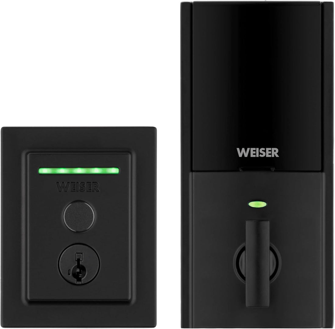 Weiser Halo Touch Matte Black WiFi Smart Lock, Keyless Entry Door Lock, Fingerprint Door Lock, Amazon Alexa & Google Assistant/Google Home Compatible, Deadbolt Lock, Modern Smart Locks for Entry Door