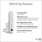 NETGEAR WiFi 6 Mesh Range Extender (EAX15) - Add up to 1,500 sq. ft. and 20+ Devices with AX1800 Dual-Band Wireless Signal Booster & Repeater (up to 1.8Gbps Speed), WPA3 Security, Smart Roaming