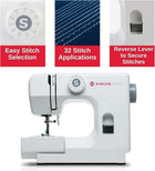 SINGER M1000 Lightweight & Portable Sewing Machine With 32 Stitch Applications, LED Light & Top drop-in bobbin for Hems | Great for Mending