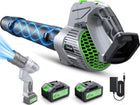Comchoi Electric Leaf Blower Cordless, 680 CFM 5 Speed Mode, 2 Batteries & Charger, Handheld Cordless Leaf Blowers for Lawn Care
