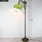 Tiffany Style Reading Floor Lamp Lighting W12H64 Inch 1E26 Green Wisteria Stained Glass Lampshade Antique Adjustable Arched Resin Base Foot Switch Easy Assemble S523 WERFACTORY Lamps Home Decoration