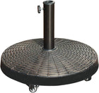 COBANA Patio Umbrella Base, Heavy-Duty Stand Resin Weights with Wheels for Outdoor Market Umbrella, 52lbs, Bronze