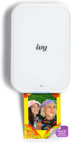Canon Ivy 2 Mini Photo Printer (Pure White), Bluetooth Portable Smartphone Printer for iOS & Android, Bundle with 110 Zink Sticky-Back Photo Prints, LED Light Bar, Protective Case & USB Cable