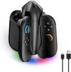 CloudValley Controller Charging Dock for Nintendo Switch 2 (2025) | 4-in-1 Joycon Charging Dock, Fast Magnetic Controller Charger | with 7 RGB Light Modes, LED Indicator & USB Type-C Charger Cable