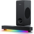 Sound Bar with Subwoofer for TV Computer Speakers for Desktop PC MEREDO 3.1CH Soundbar Surround Sound System Small Gaming RGB Sound Bars HD-ARC/AUX/Optical/BT 5.3/USB 5EQ Modes Treble & Bass Adjust