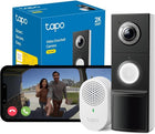 TP-Link Tapo Smart Video Doorbell Camera with Chime, Battery or Wired, 2K 5MP Color Night Vison, No Monthly Fee, 180° Ultra-Wide Head-to-Toe View, Free AI Detection, Cloud & Local Storage (Tapo D235)