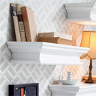 NovaSolo Furniture Floating Wall Shelf, Medium, Pure White Color