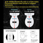 VOVO VB-4100SR Round Bidet Toilet Seat, Warm Water, LED Light, Heated Seat, White, Deodorizer, Dryer, Stainless Steel Nozzle, Made in Korea, 3 Year Warranty