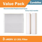 201 Replacement Filter MERV 13 Compatible with Aprilaire 2200, 2250, Space Gard 2200 Whole House Air Cleaner Purifiers and Lennox PMAC-20C (Lennox X0445), MERV-13 Air Filter, 3-Pack