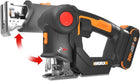 WORX WX550L 20V Axis 2-in-1 Reciprocating Saw and Jigsaw with Orbital Mode, Variable Speed and Tool-Free Blade Change