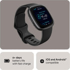 Google Fitbit Versa 4 - Fitness Smartwatch - Black / Graphite | Fitness Smartwatch with Daily Readiness, GPS, 24/7 Heart Rate, 40+ Exercise Modes, Sleep Tracking and More, One Size
