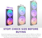 NZXT F240 RGB Core - 240mm Single-Frame Fan Unit with 2 x 120mm RGB Fans - Speed & Lighting Control - High Static Pressure & Airflow - Fluid Dynamic Bearings - 8 aRGB LEDs Per Fan - Black