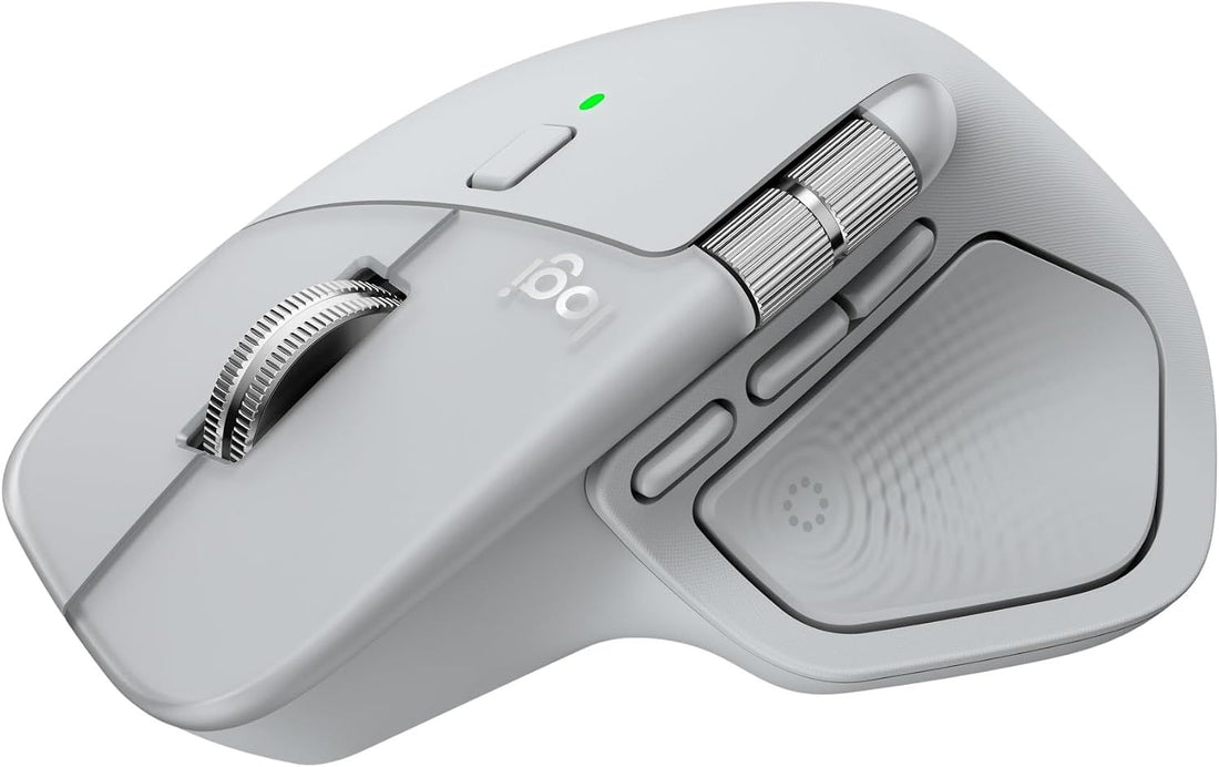 Logitech MX Master 4, Ergonomic Wireless Mouse with Advanced Performance Haptic Feedback, Ultra-Fast Scrolling, USB-C Charging, Bluetooth, Windows, MacOS - Pale Grey