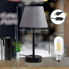 3 Way Dimmable Touch Lamp, Table Lamps Include 2 Edison LED Bulb, USB Nightstand Lamp Built in 2 USB Ports & One AC Outlet, Bedside Table Lamps Perfect for Bedroom or Living Room