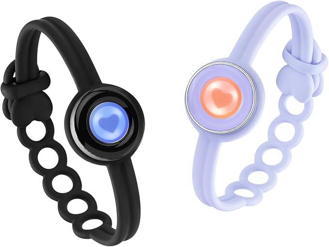 Single Touch Bracelets for Couples, Light up & Vibration for Love Couples | Long Distance Relationship Gifts for Girlfriend, Mother-Daughter, Sisters Bluetooth APP Set Up Pairing Jewelry