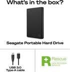 Seagate Portable 1TB External Hard Drive HDD – USB 3.0 for PC, Mac, PS4, & Xbox, 1-Year Rescue Service (STGX1000400) , Black