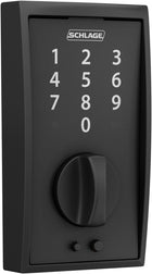 Schlage Touch Century Electronic Deadbolt Lock with Touchscreen Keypad, Keyless Front Door Entry, Matte Black, BE375 CEN 622